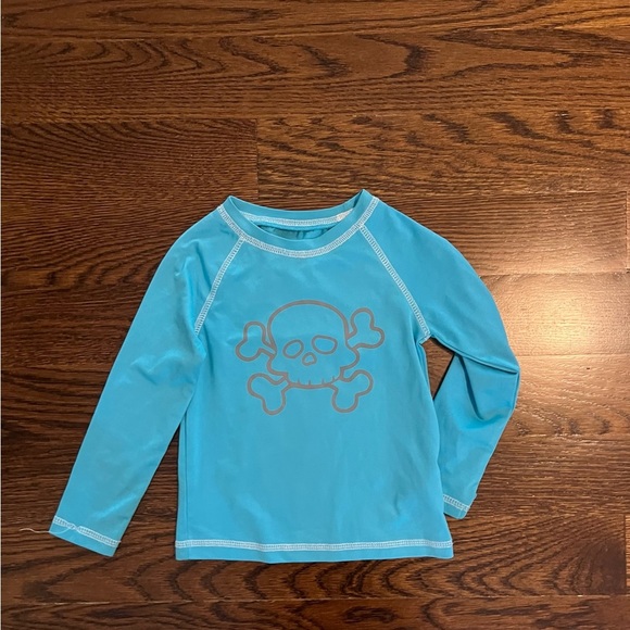 Mish boys rash guard size 2 aqua with skull - Picture 3 of 3